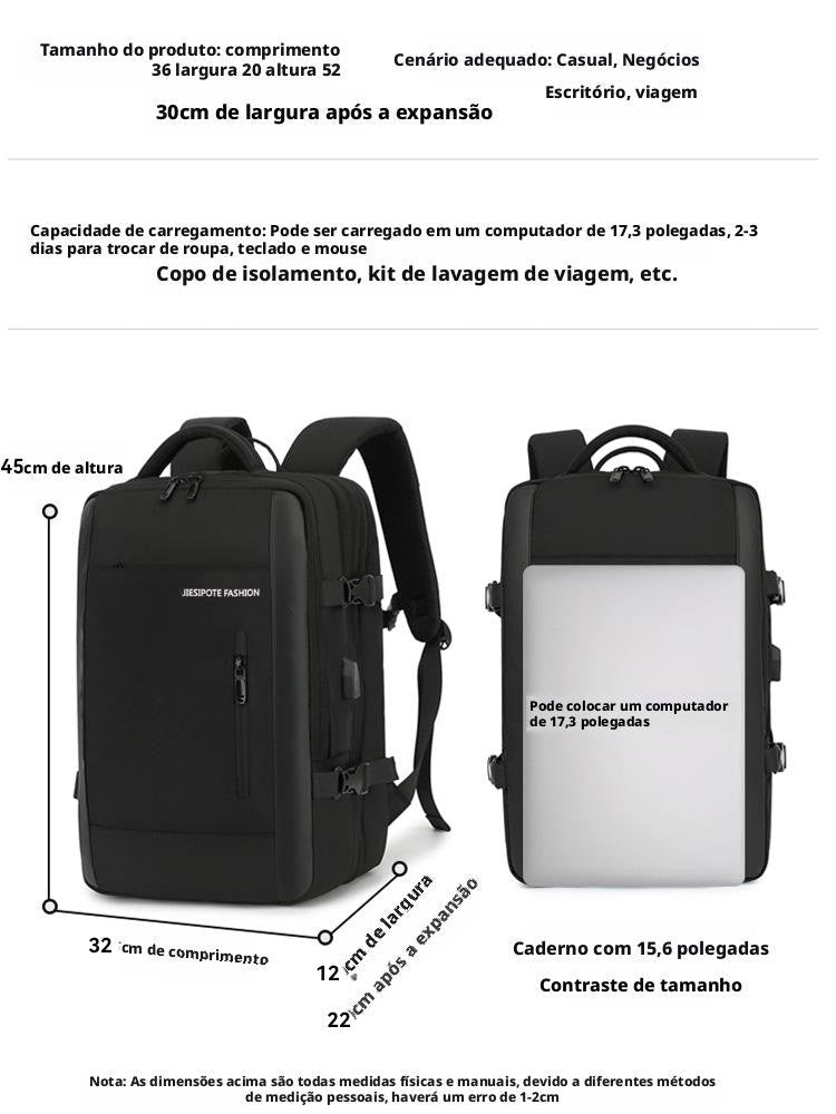 Mochila unissex (grande capacidade, bloqueio de combinação, resistente à água) - Shopp Brasil