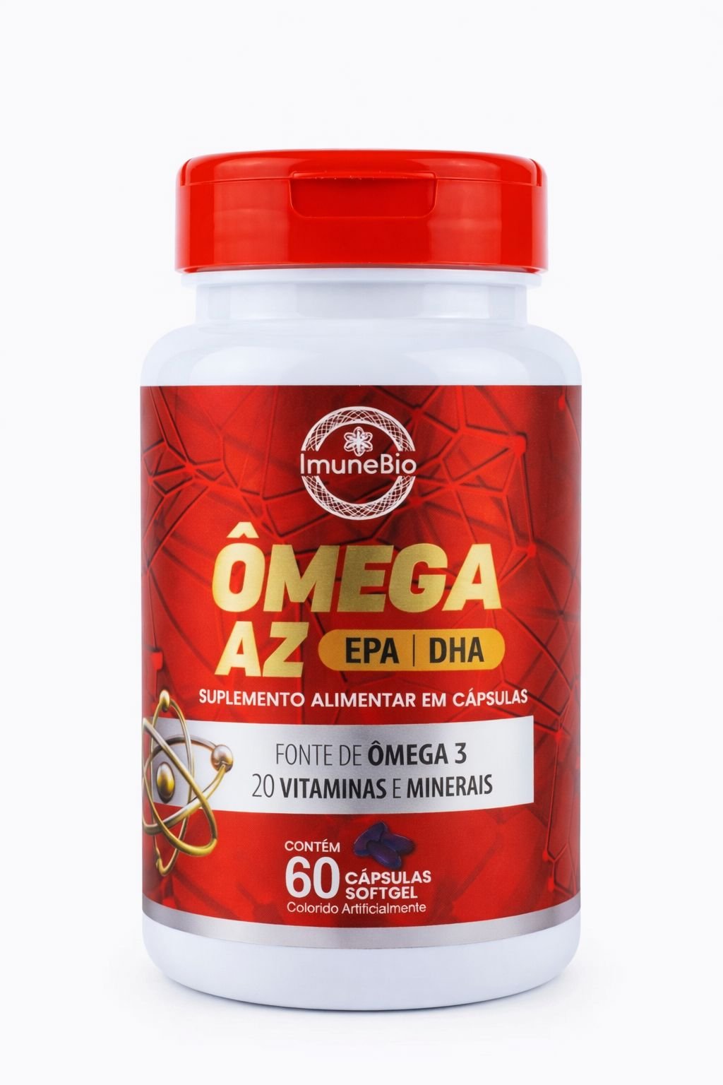 Ômega 3 Multivitamínico A - Z - 20 Vitaminas e Minerais + EPA DHA 1400 mg - 60 Caps - Shopp Brasil