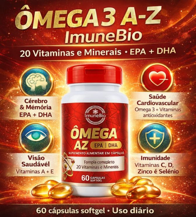 Ômega 3 Multivitamínico A - Z - 20 Vitaminas e Minerais + EPA DHA 1400 mg - 60 Caps - Shopp Brasil