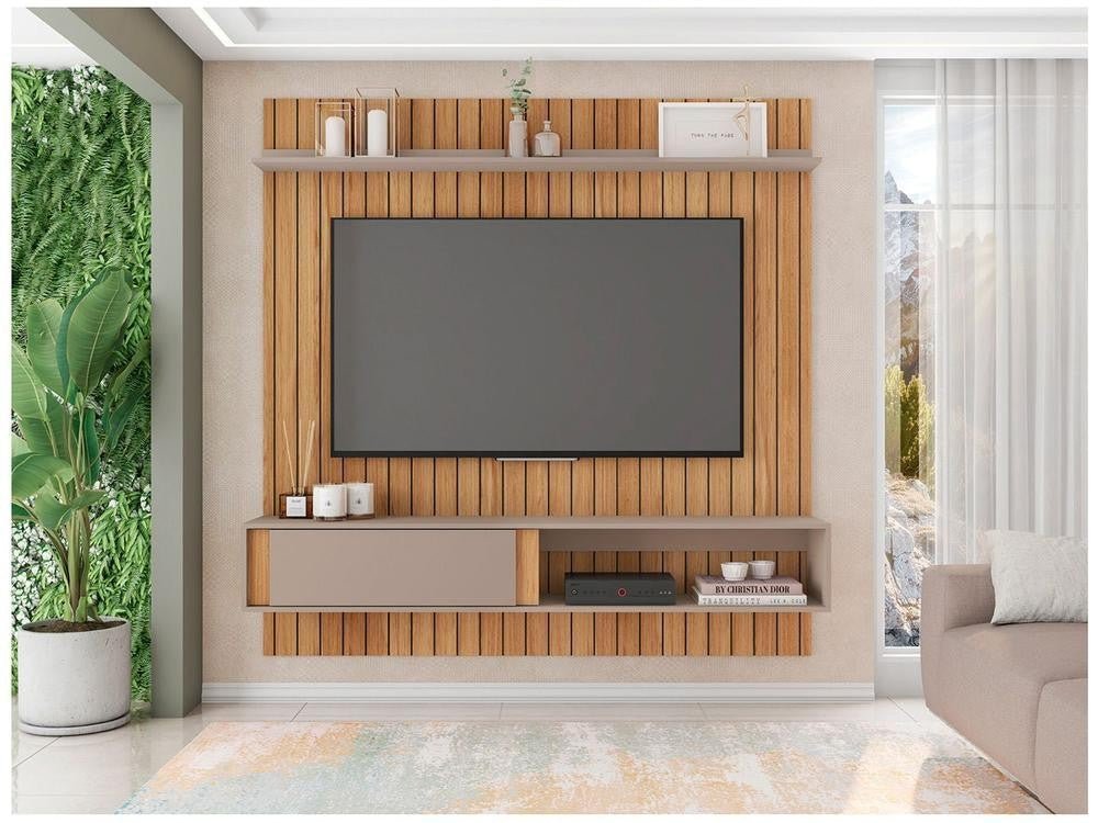 Painel para TV até 65" Caemmun Boreal 1.8 1 Prateleira - Shopp Brasil