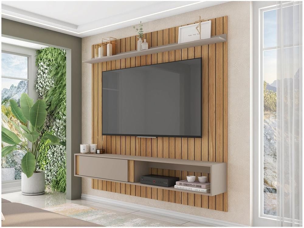 Painel para TV até 65" Caemmun Boreal 1.8 1 Prateleira - Shopp Brasil