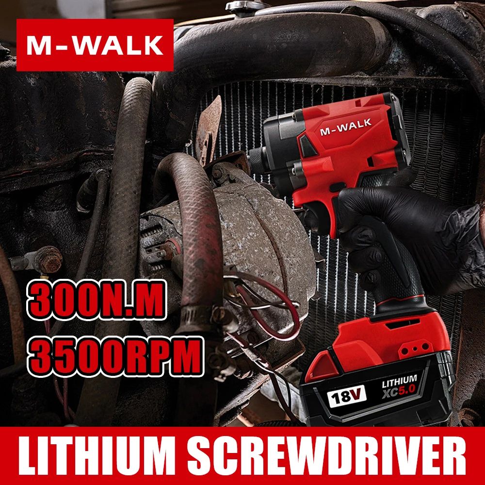 Parafusadeira Elétrica M - WALK Sem Escovas para Bateria M 18V, 300N.M. - Shopp Brasil