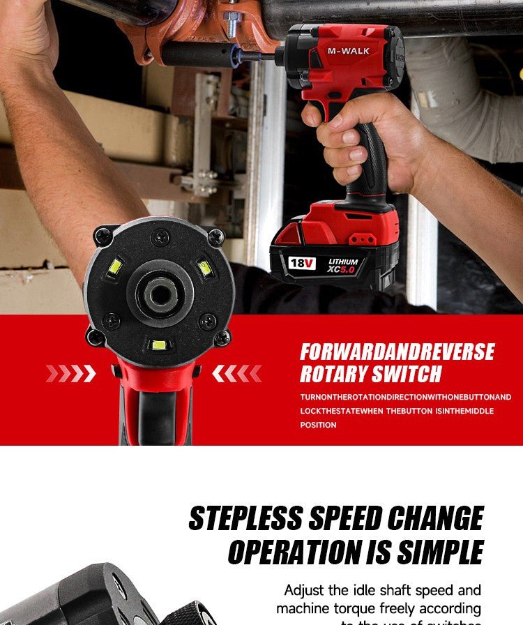 Parafusadeira Elétrica M - WALK Sem Escovas para Bateria M 18V, 300N.M. - Shopp Brasil