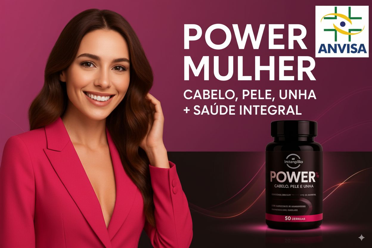Power Mulher - Cabelo Pele Unha Premium - 18 Vitaminas e Minerais - 60 Caps - Shopp Brasil