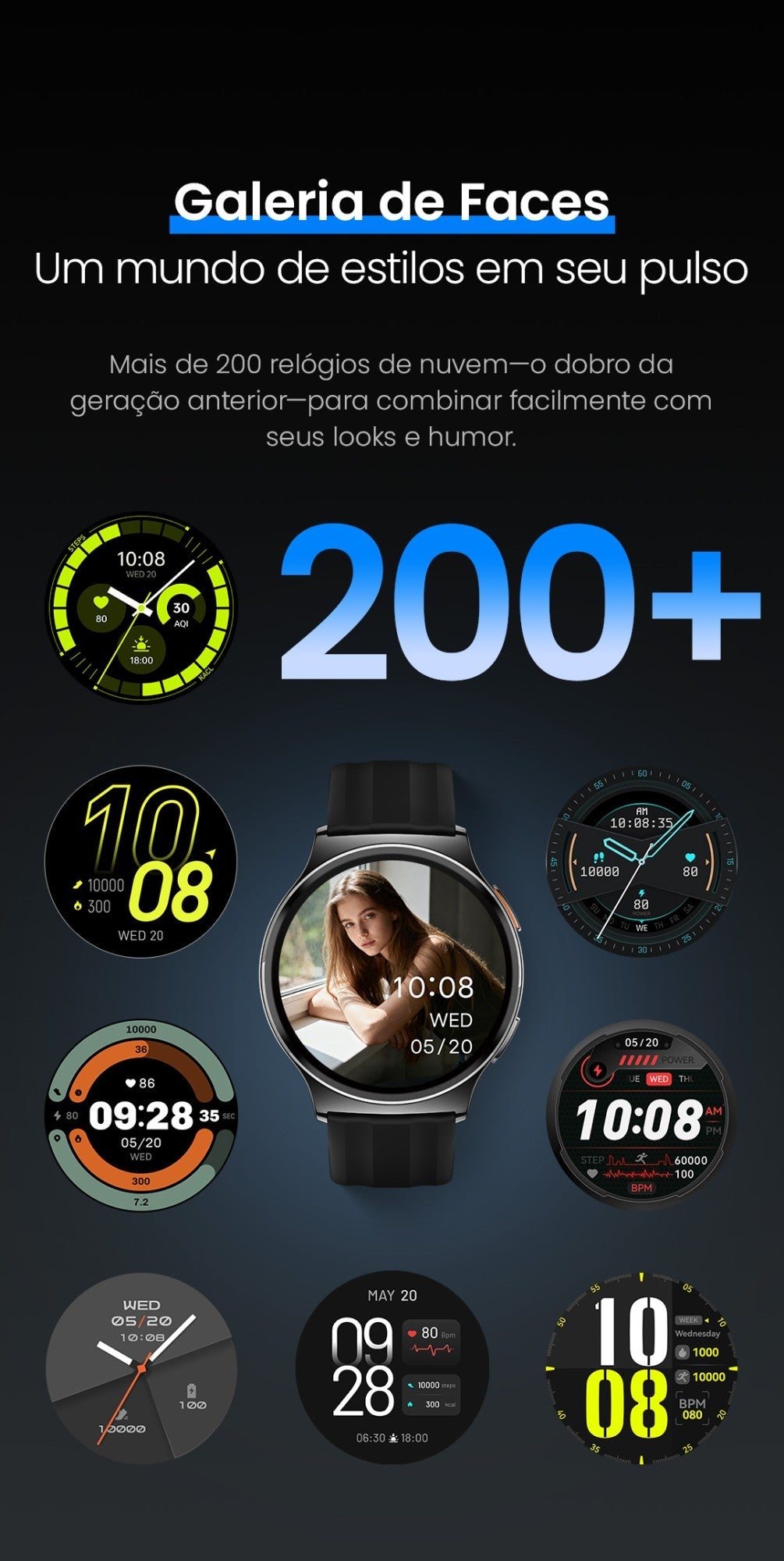 Relogio inteligente HAYLOU Solar Lite 2 AMOLED 24h Monitoramento de Saúde - Shopp Brasil
