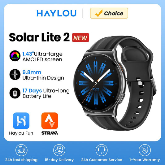 Relogio inteligente HAYLOU Solar Lite 2 AMOLED 24h Monitoramento de Saúde - Shopp Brasil