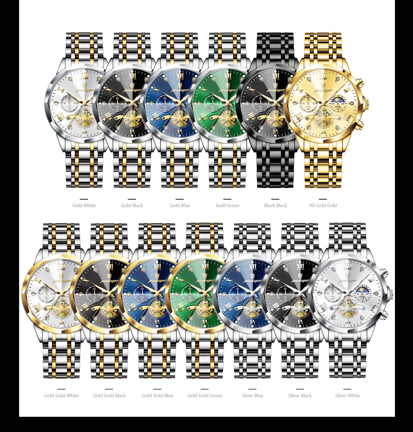 Relógio Masculino Luxuoso Marca Poedagar. - Shopp Brasil