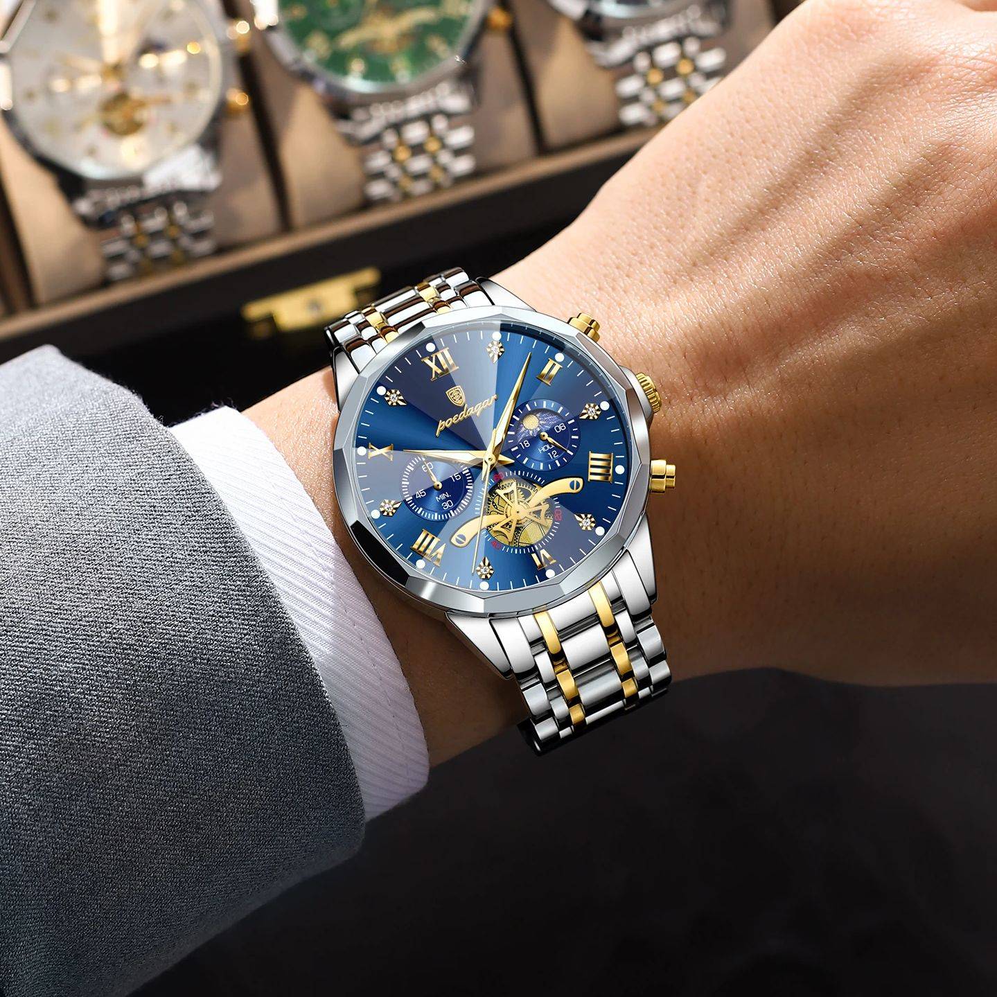 Relógio Masculino Luxuoso Marca Poedagar. - Shopp Brasil