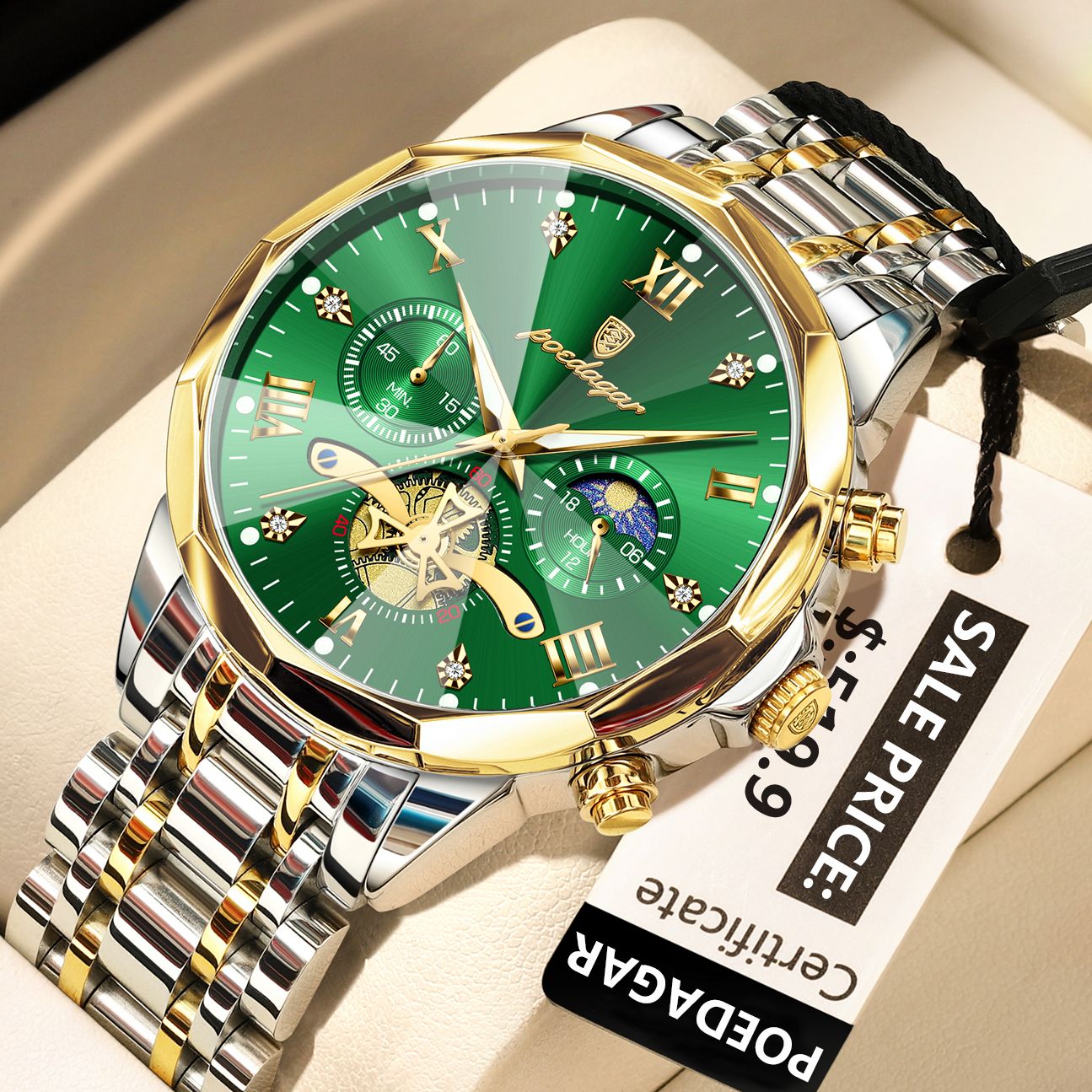 Relógio Masculino Luxuoso Marca Poedagar. - Shopp Brasil