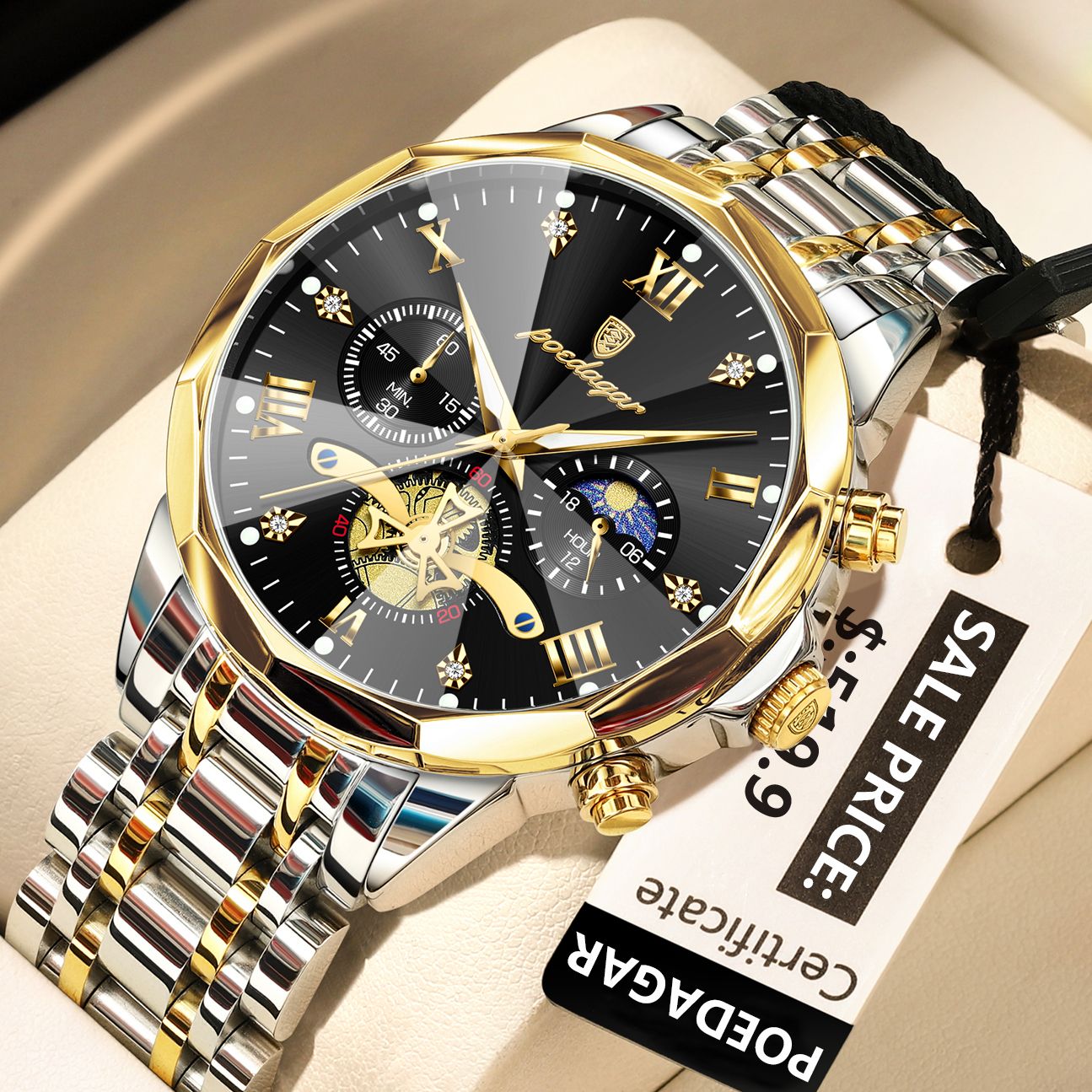 Relógio Masculino Luxuoso Marca Poedagar. - Shopp Brasil