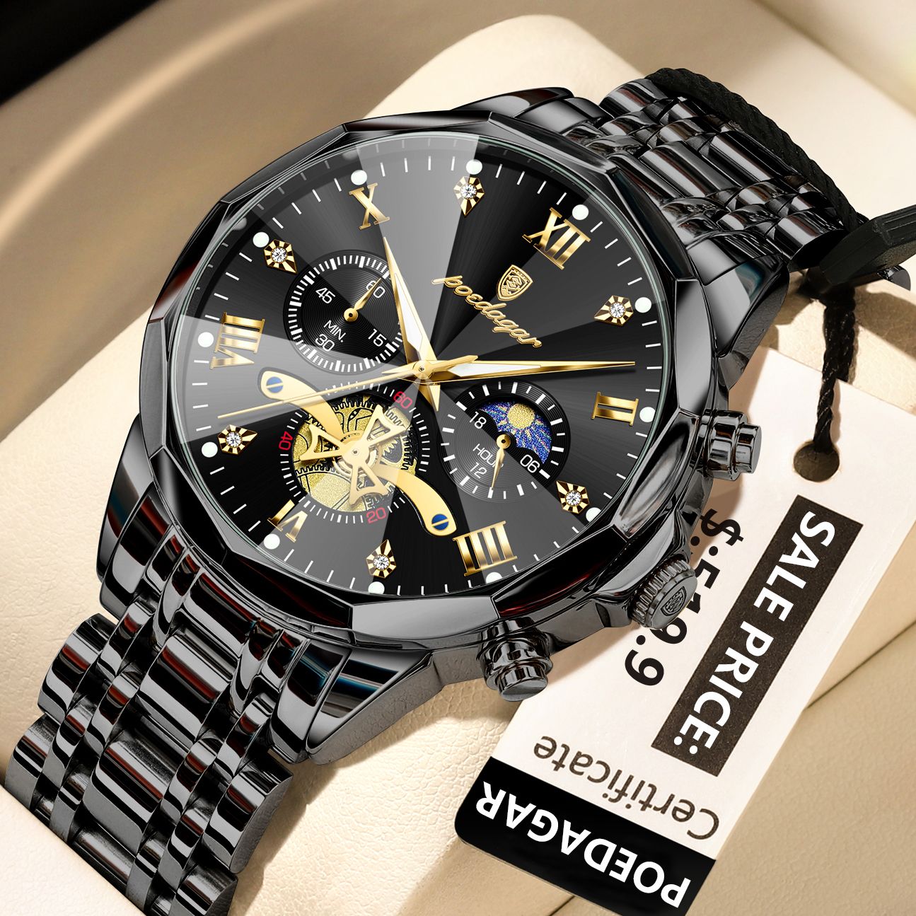 Relógio Masculino Luxuoso Marca Poedagar. - Shopp Brasil