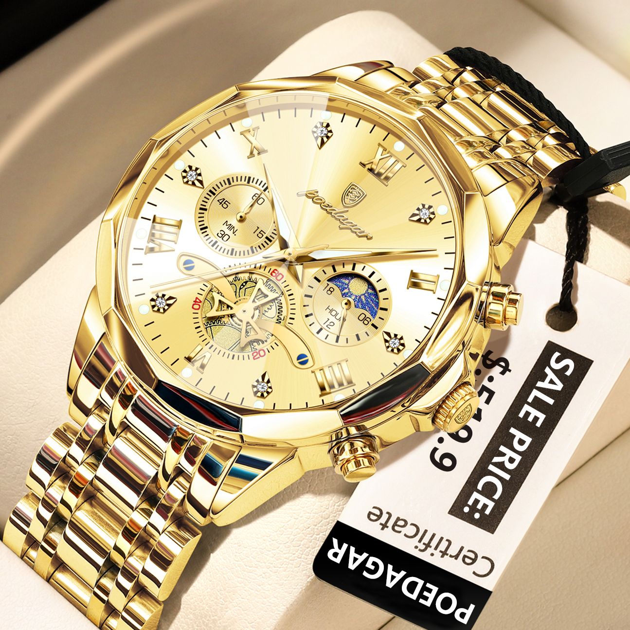 Relógio Masculino Luxuoso Marca Poedagar. - Shopp Brasil
