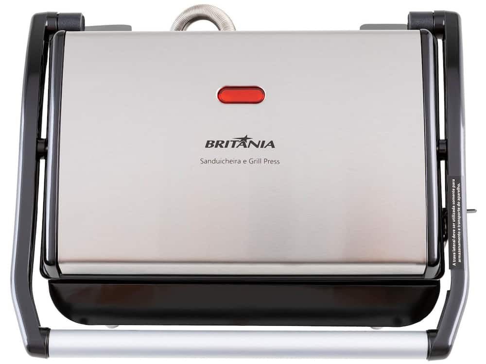 Sanduicheira/Grill Britânia Prensa BGR27I 2 em 1 Prata 850W - 110V - Shopp Brasil