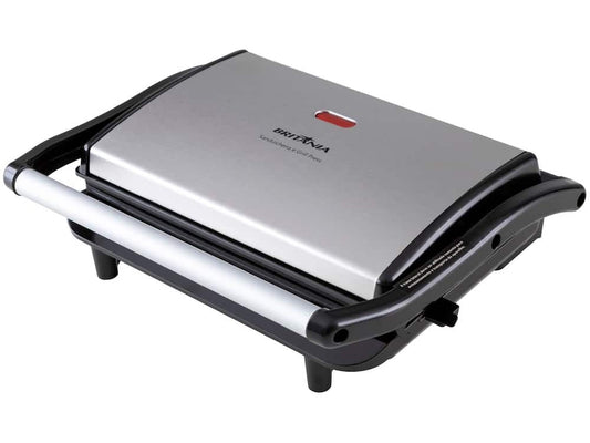 Sanduicheira/Grill Britânia Prensa BGR27I 2 em 1 Prata 850W - 110V - Shopp Brasil