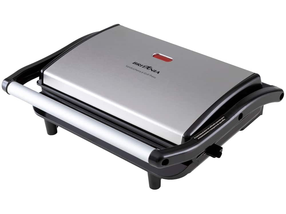 Sanduicheira/Grill Britânia Prensa BGR27I 2 em 1 Prata 850W - 110V - Shopp Brasil