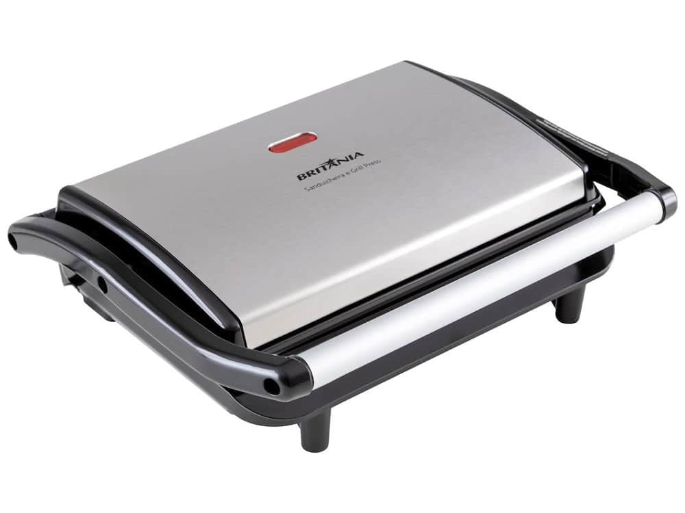 Sanduicheira/Grill Britânia Prensa BGR27I 2 em 1 Prata 850W - 110V - Shopp Brasil