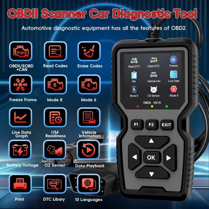 Scanner OBD2 V519 - Inspeção e Diagnóstico de Falhas de Veículos. - Shopp Brasil