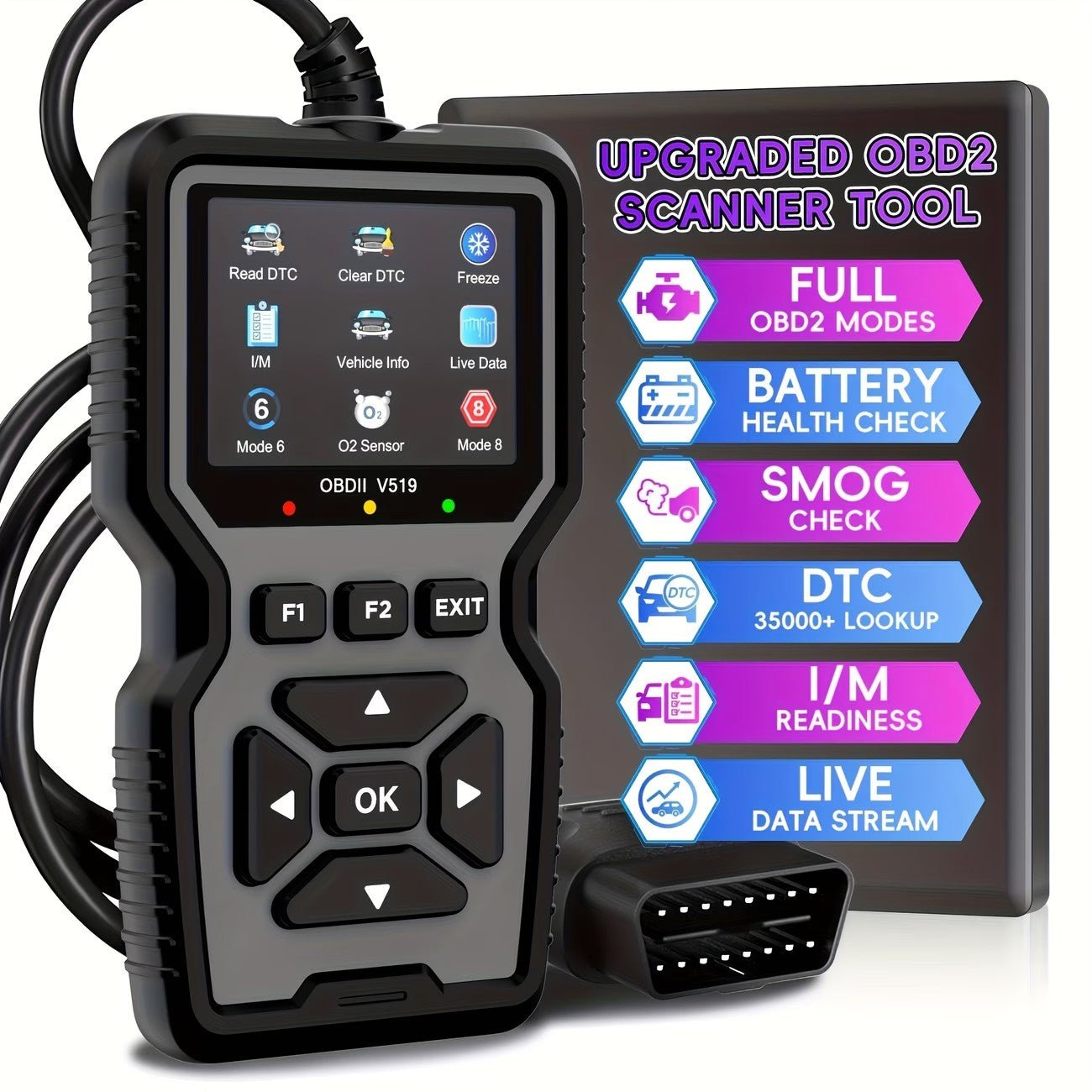 Scanner OBD2 V519 - Inspeção e Diagnóstico de Falhas de Veículos. - Shopp Brasil