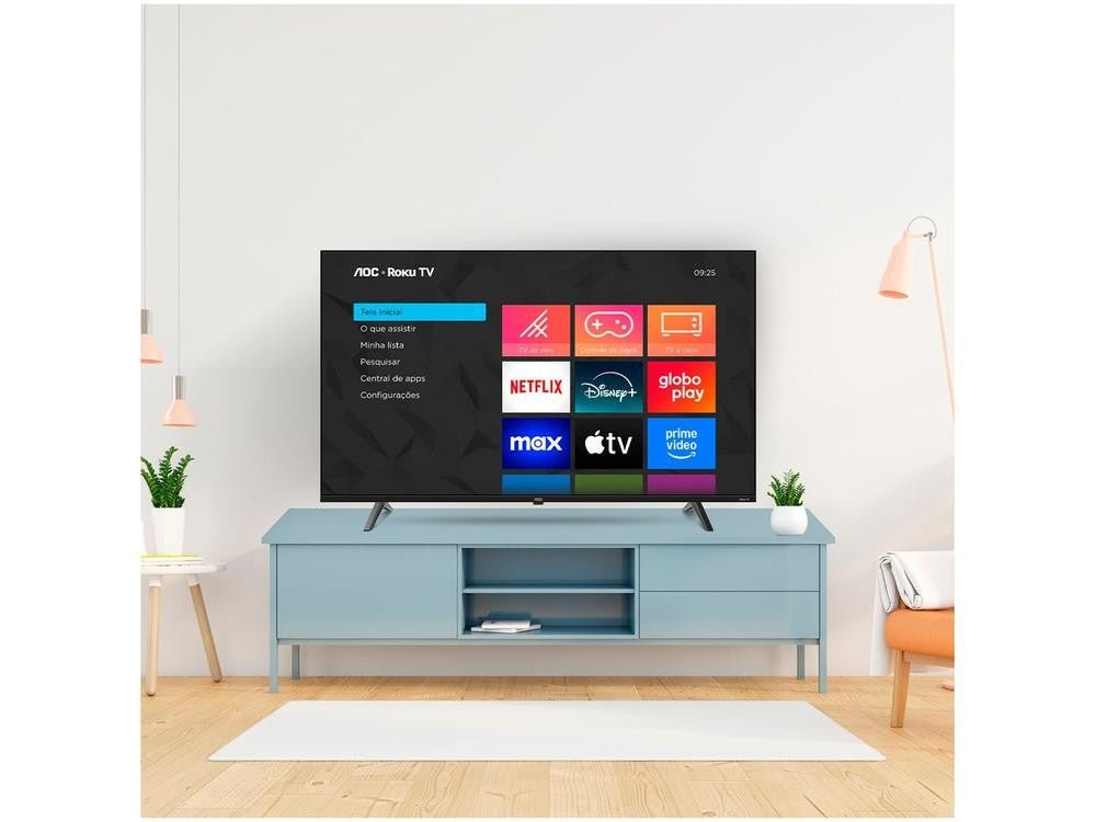 Smart TV 50" AOC 4K DLED 50U7045/78G Roku TV Quad Core 3 HDMI - Shopp Brasil