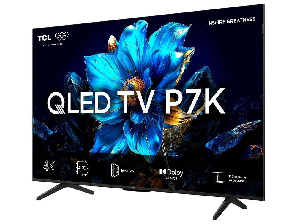 Smart TV 50" TCL 4K UHD QLED 50P7K Google TV AiPQ Google Assistente 3 HDMI - Shopp Brasil