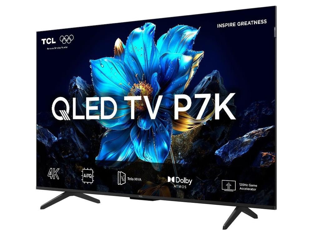 Smart TV 55" TCL 4K UHD QLED 55P7K Google TV AiPQ Google Assistente 3 HDMI. - Shopp Brasil