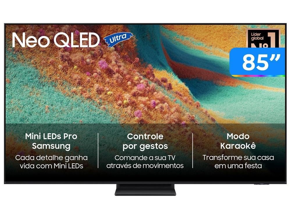 Smart TV 85" Samsung 4K Neo QLED QN85F QN85QN85FAGXZD 120Hz Tizen NQ4 AI Gen2. - Shopp Brasil