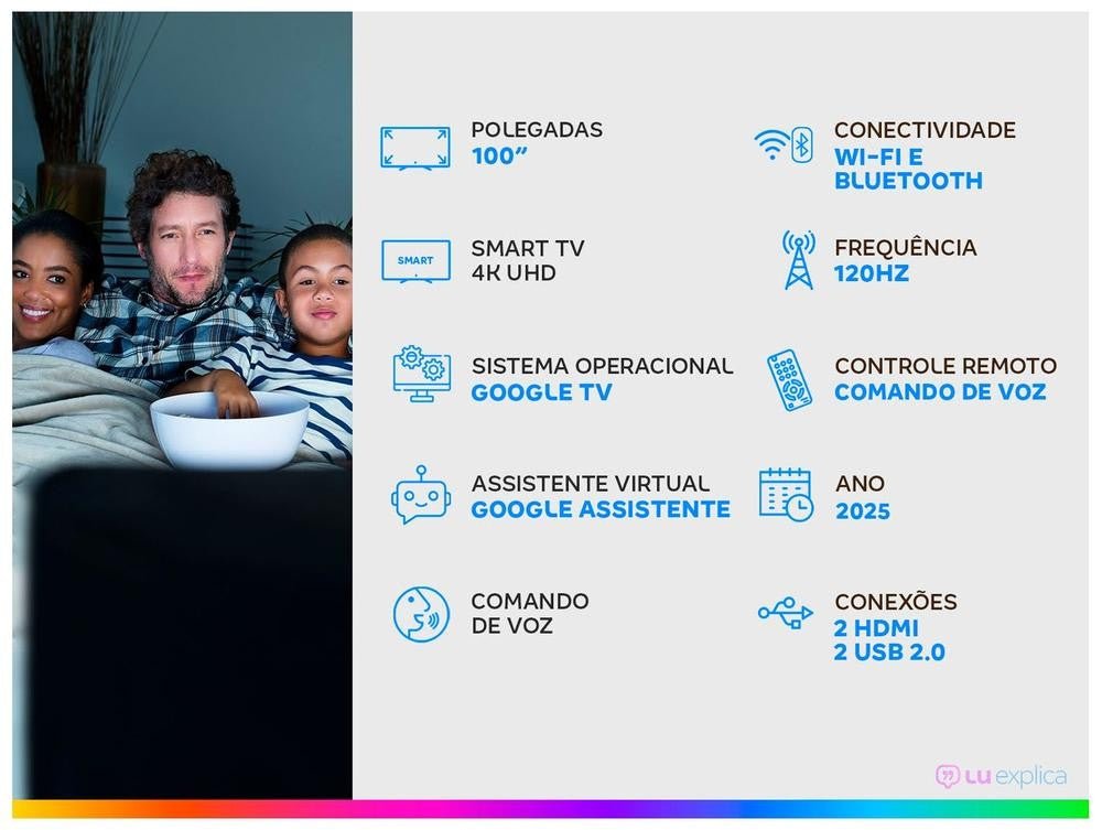 Smart TV Philips 100" 4K UHD QD - Mini LED 100MLED800/FG 120Hz Android - Shopp Brasil