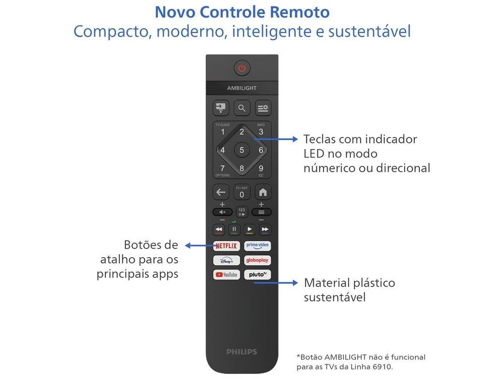 Smart TV Philips 43" Full HD DLED 6910 43PFG6910/78 Titan. - Shopp Brasil