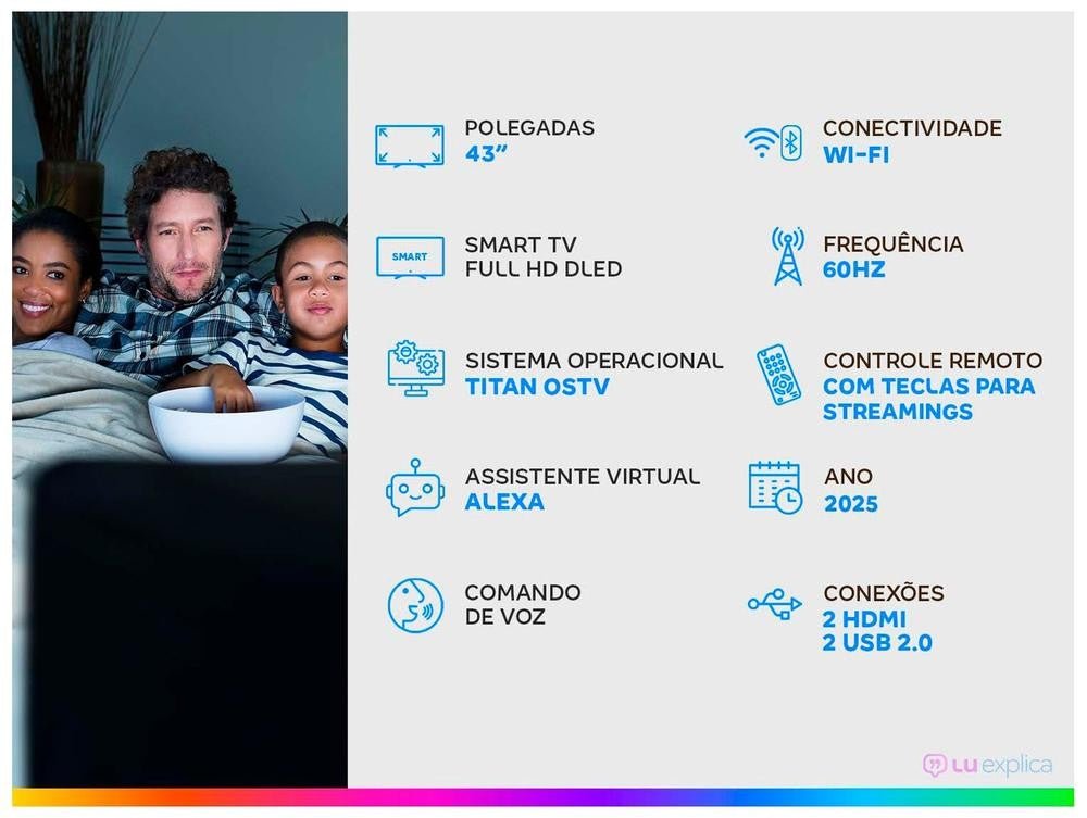 Smart TV Philips 43" Full HD DLED 6910 43PFG6910/78 Titan. - Shopp Brasil