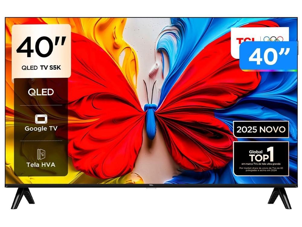 Smart TV TCL 40" Full HD QLED 40S5K com Google TV e 2 entradas HDMI. - Shopp Brasil