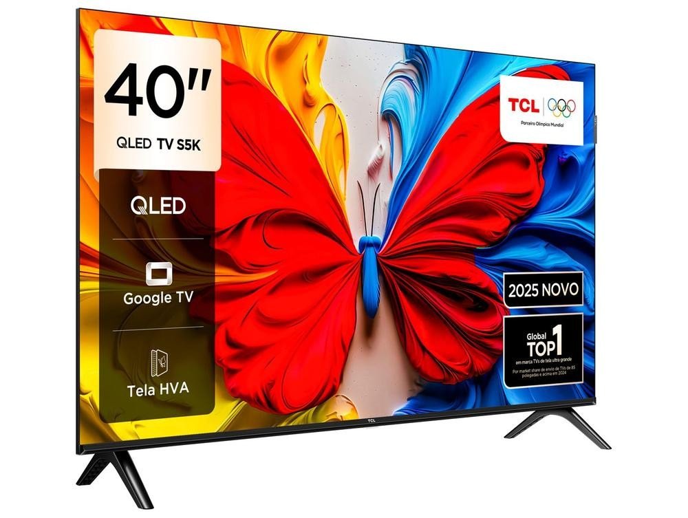 Smart TV TCL 40" Full HD QLED 40S5K com Google TV e 2 entradas HDMI. - Shopp Brasil