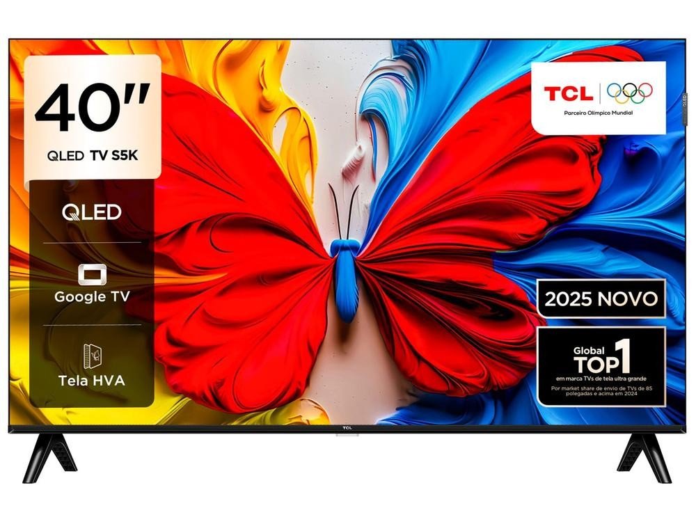 Smart TV TCL 40" Full HD QLED 40S5K com Google TV e 2 entradas HDMI. - Shopp Brasil
