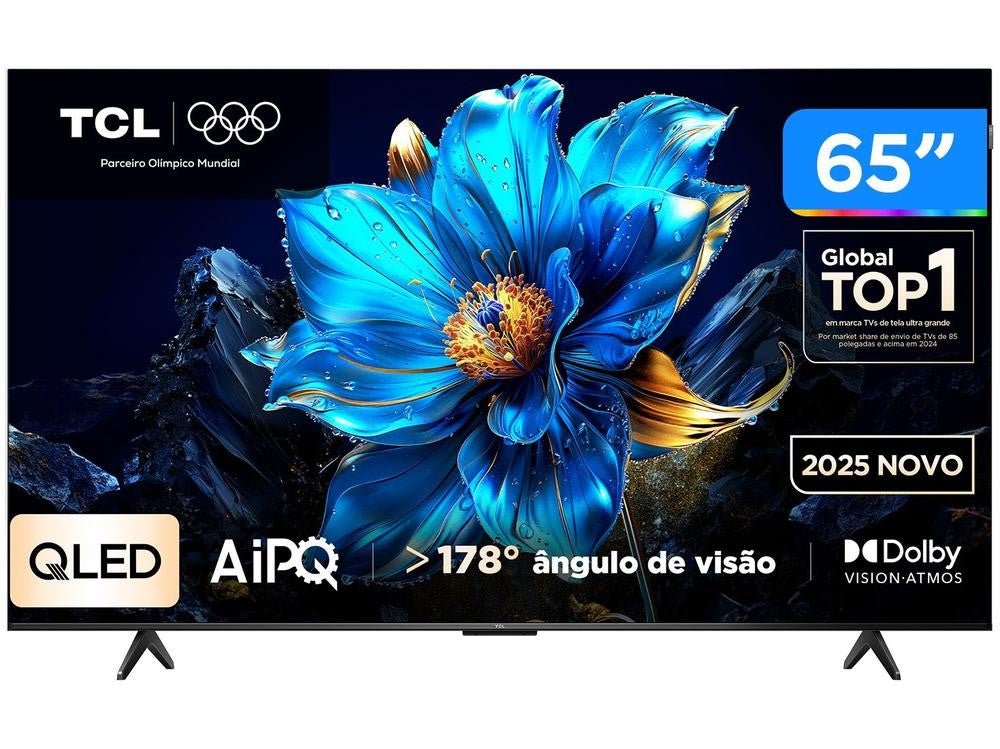 Smart TV TCL 65" 4K UHD QLED 65P7K Google TV AiPQ Google Assistente 3 HDMI 1 USB. - Shopp Brasil