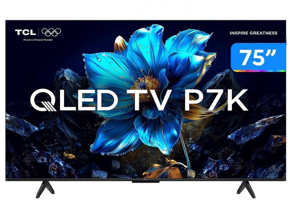 Smart TV TCL 75" 4K UHD QLED 75P7K Google TV AiPQ Google Assistente 3 HDMI 1 USB. - Shopp Brasil