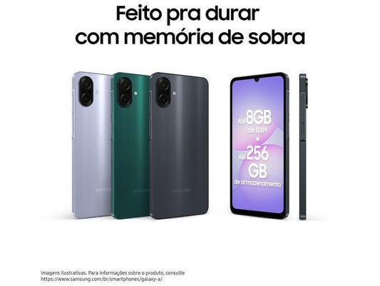 Smartphone Samsung A07 128GB Preto 4GB RAM Tela 6,7" Câm. Dupla + Selfie 8MP - Shopp Brasil