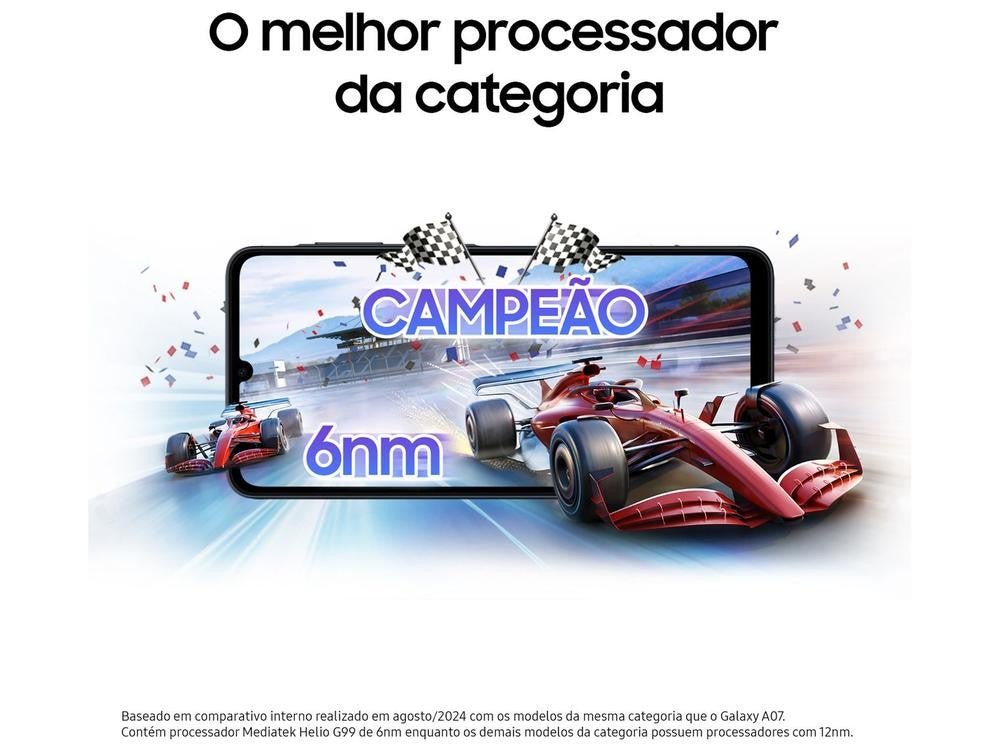 Smartphone Samsung A07 128GB Verde 4GB RAM Tela 6,7" Câmera Dupla + Selfie 8MP - Shopp Brasil