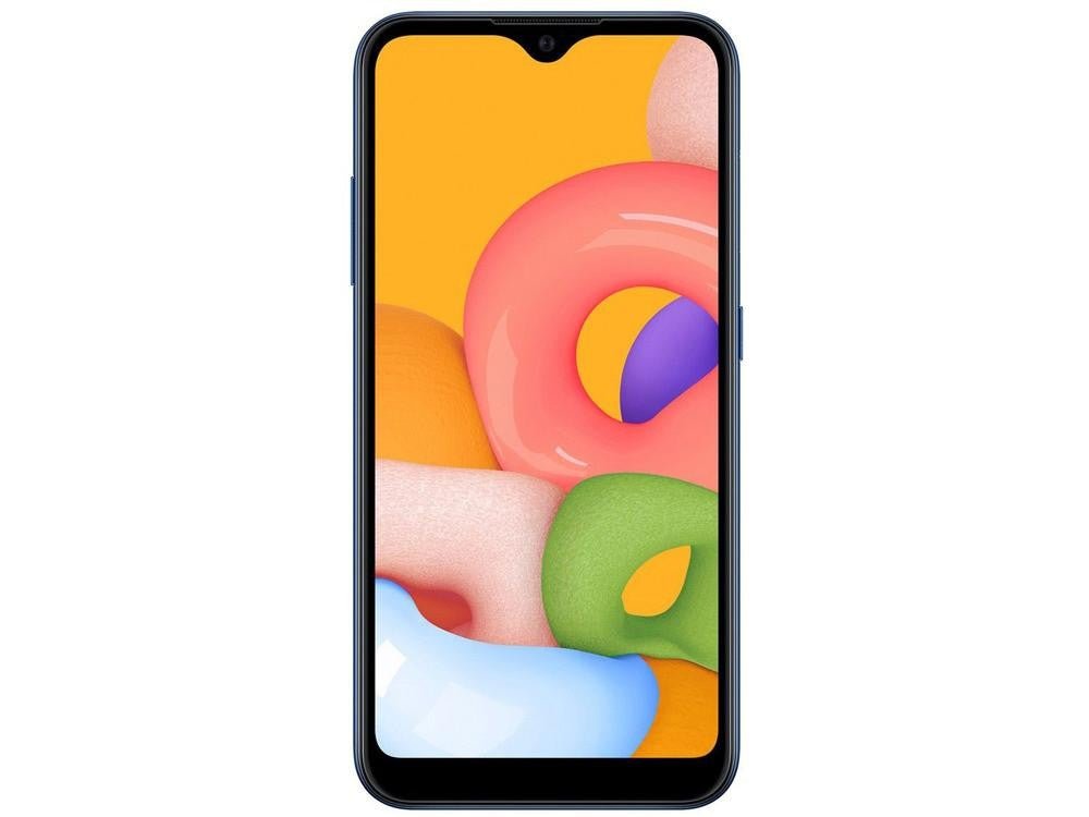 Smartphone Samsung Galaxy A01 32GB Azul Octa - Core - 2GB RAM Tela 5,7” Câm. Dupla - Shopp Brasil
