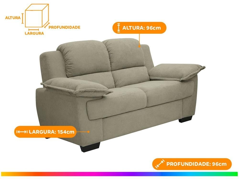 Sofá 2 Lugares Camurça Carmel Linoforte - Shopp Brasil