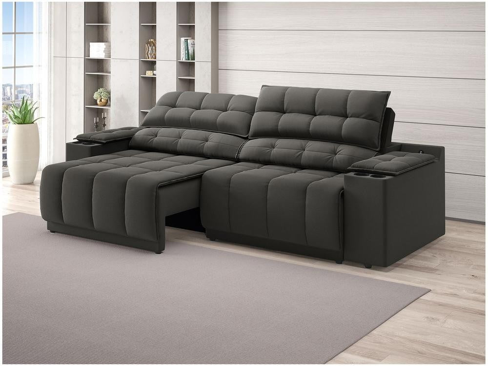 Sofá 3 Lugares Retrátil Reclinável Velosuede Quebec Next Sofás - Shopp Brasil