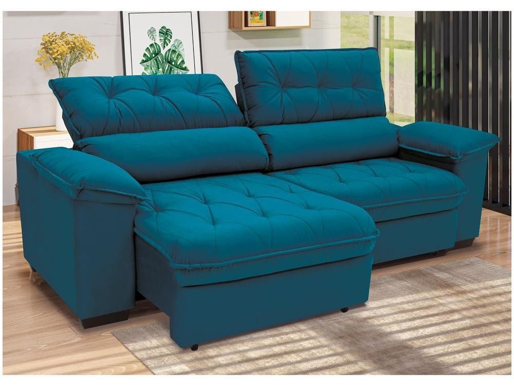 Sofá Retrátil Reclinável 3 Lugares Suede Hannover Linoforte - Shopp Brasil