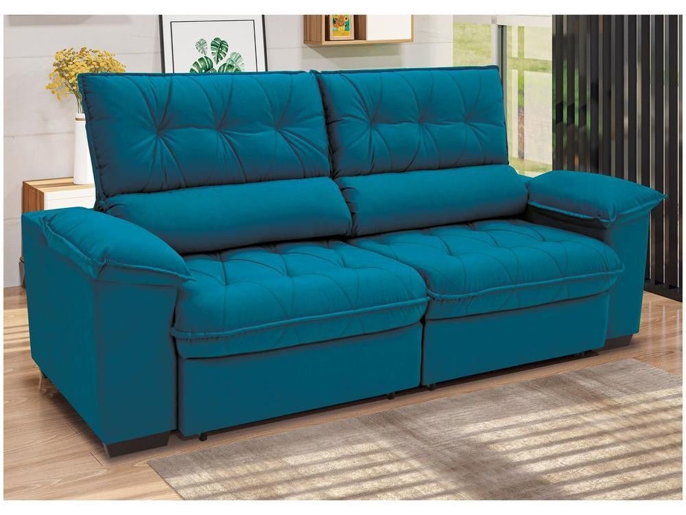 Sofá Retrátil Reclinável 3 Lugares Suede Hannover Linoforte - Shopp Brasil