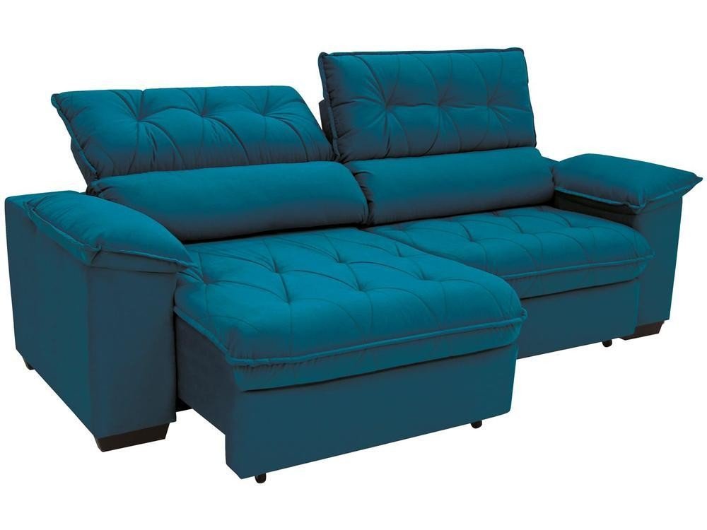 Sofá Retrátil Reclinável 3 Lugares Suede Hannover Linoforte - Shopp Brasil