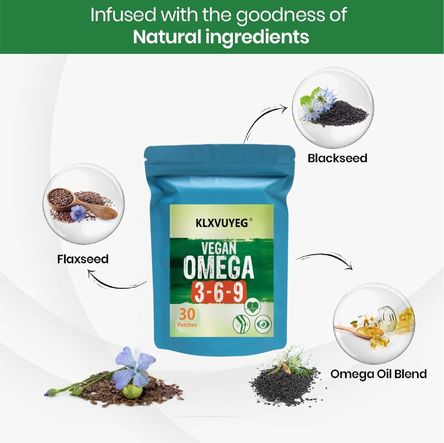 Suplemento Nutricional Natural Vegano Omega 3 6 9 para Músculos, Ossos, Coração. - Shopp Brasil
