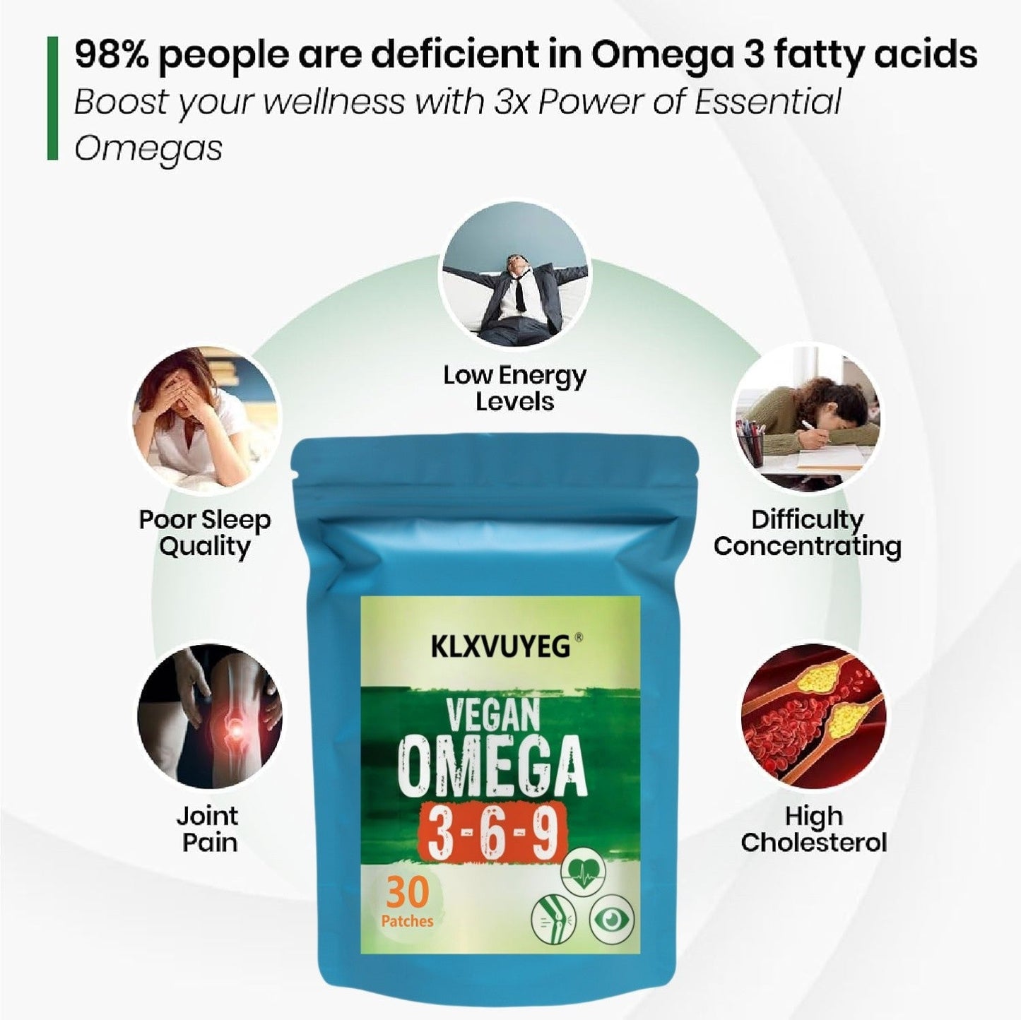 Suplemento Nutricional Natural Vegano Omega 3 6 9 para Músculos, Ossos, Coração. - Shopp Brasil