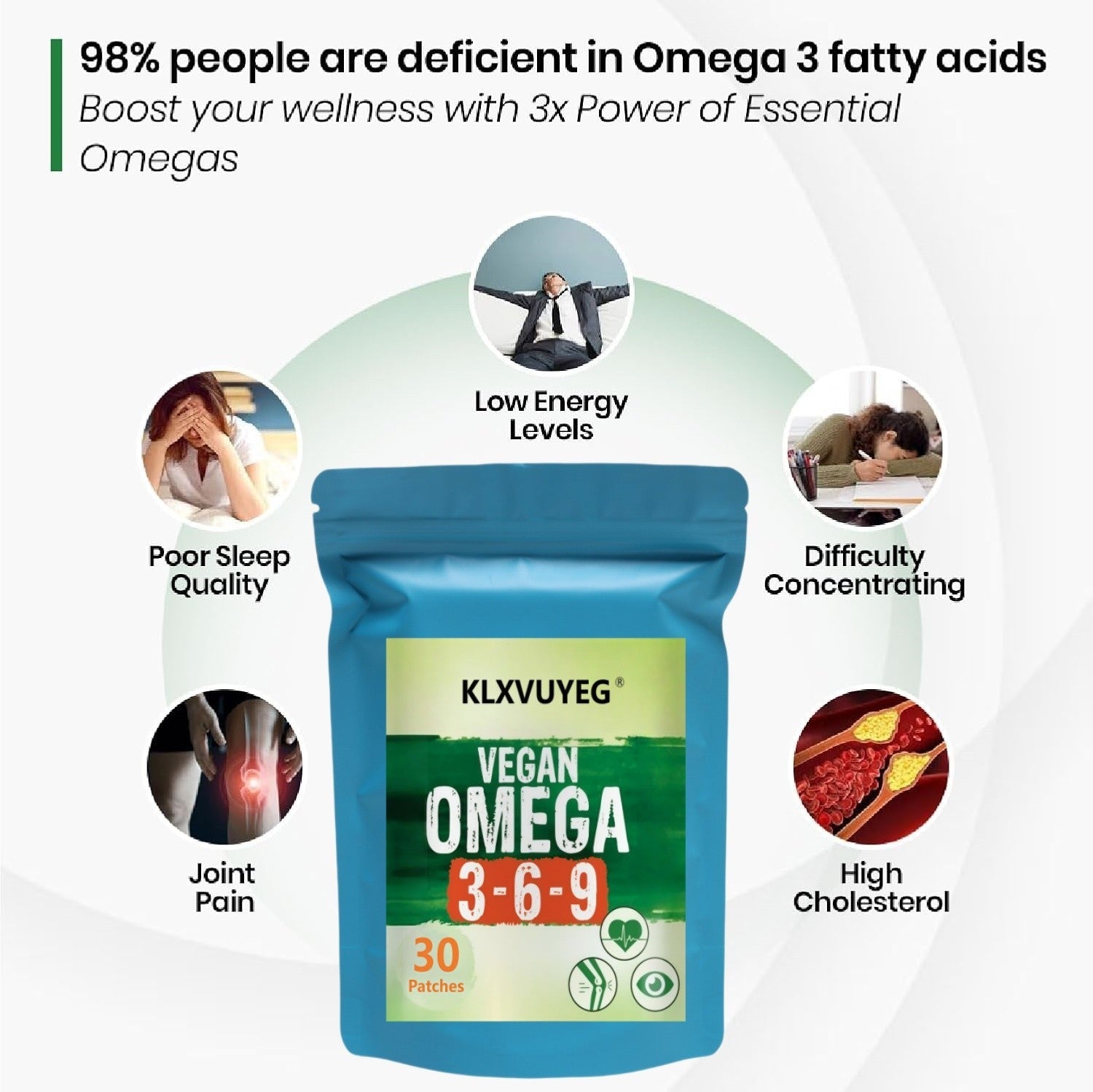Suplemento Nutricional Natural Vegano Omega 3 6 9 para Músculos, Ossos, Coração. - Shopp Brasil