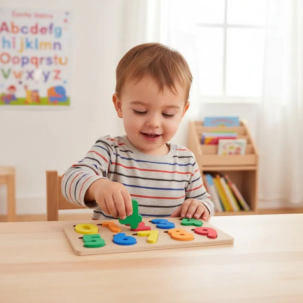 Tabuleiro Numerais base e 10 números em Madeira e EVA Pedaógico Educativo - Shopp Brasil