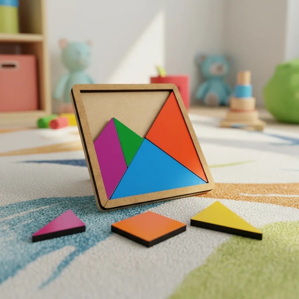 Tangram Brinquedo Educativo Infantil em Madeira Pedagógico Lúdico - Shopp Brasil