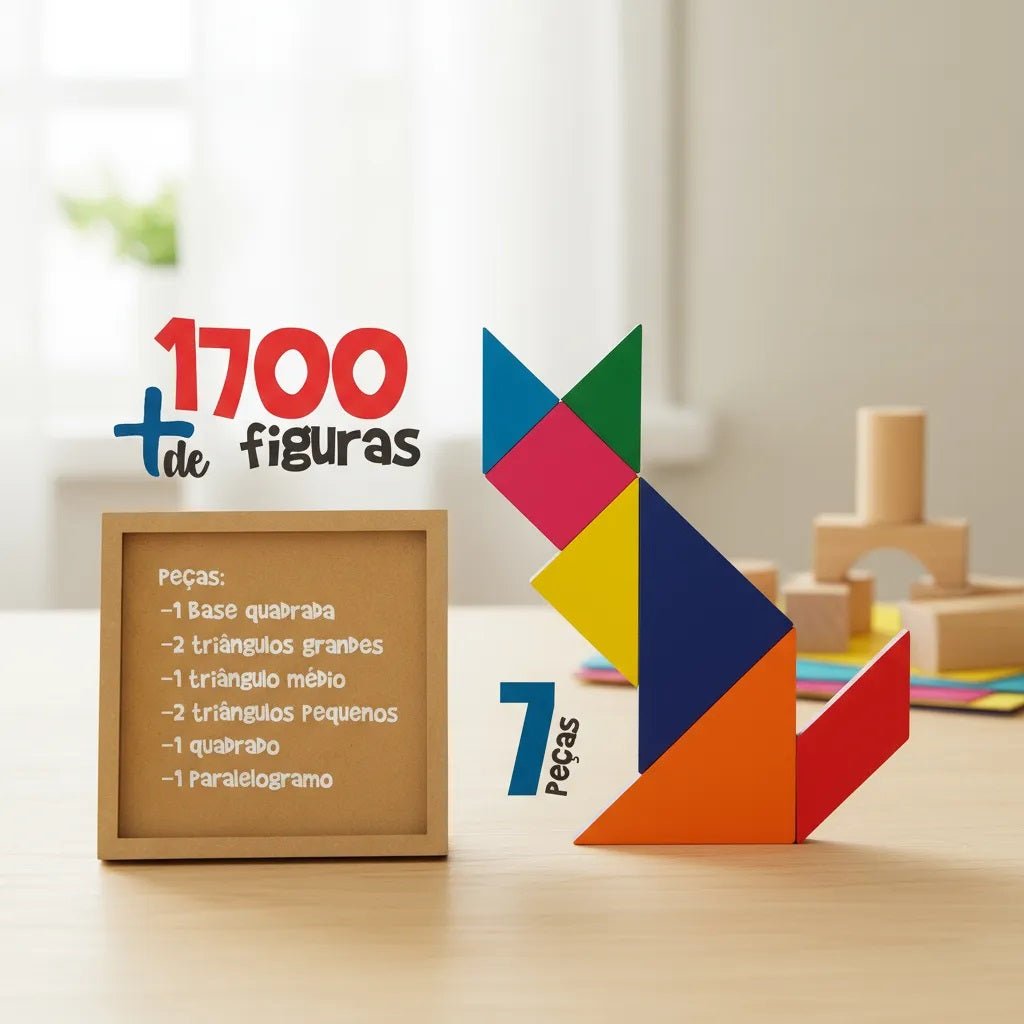 Tangram Brinquedo Educativo Infantil em Madeira Pedagógico Lúdico - Shopp Brasil