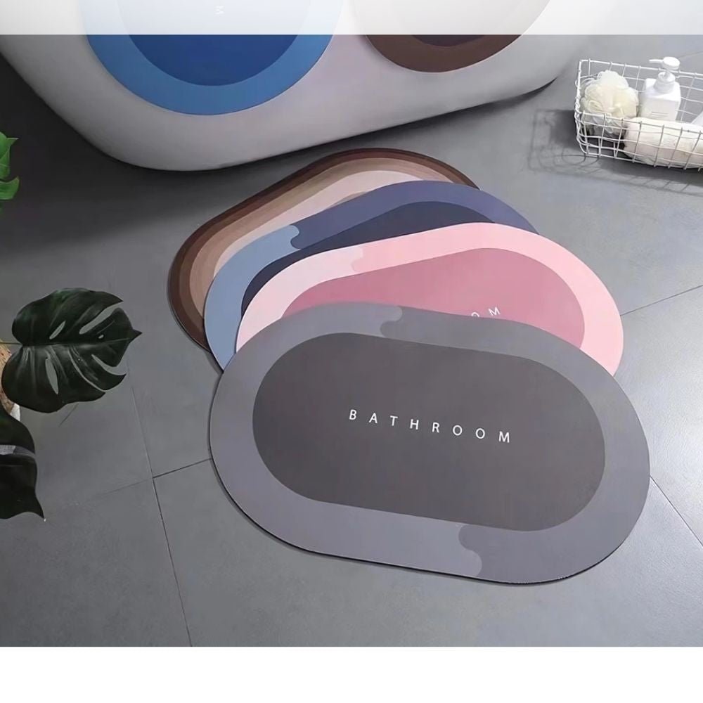 Tapete Oval Absorvente de Banheiro Secagem Rápida Antiderrapante - Shopp Brasil