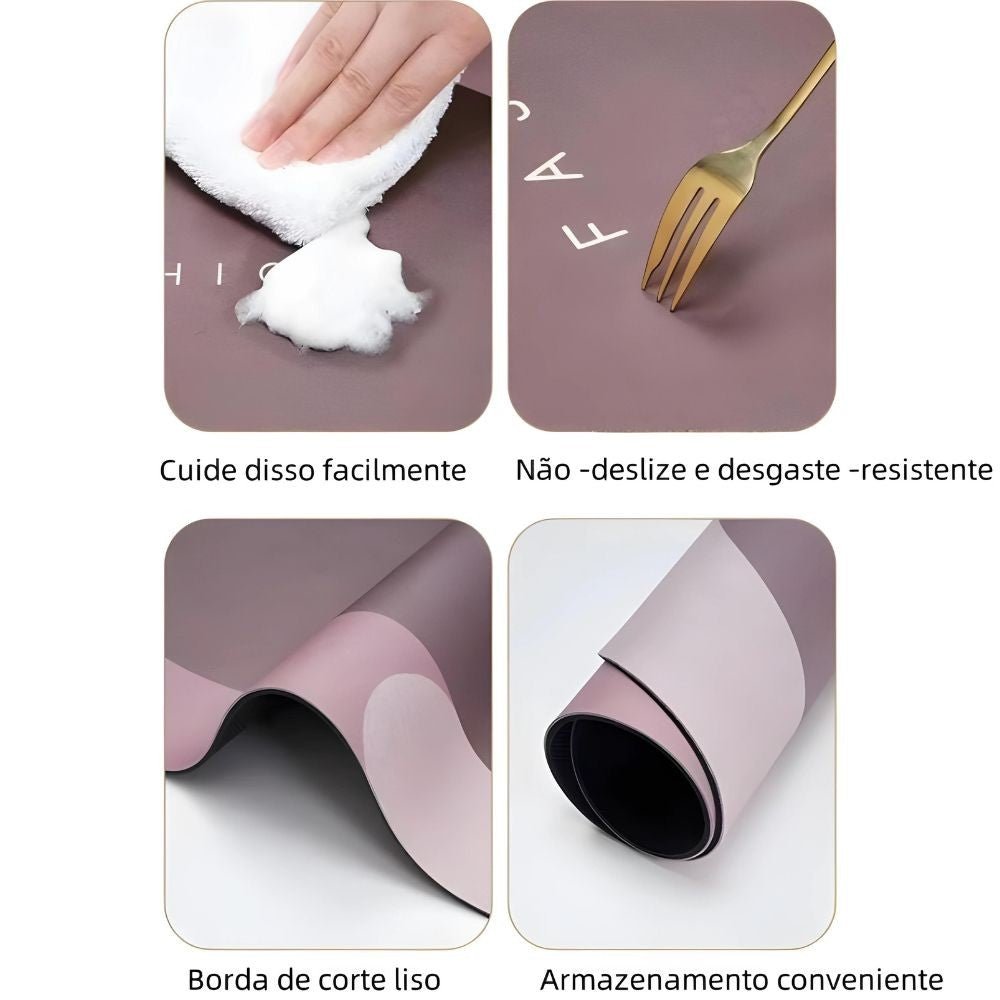 Tapete Oval Absorvente de Banheiro Secagem Rápida Antiderrapante - Shopp Brasil